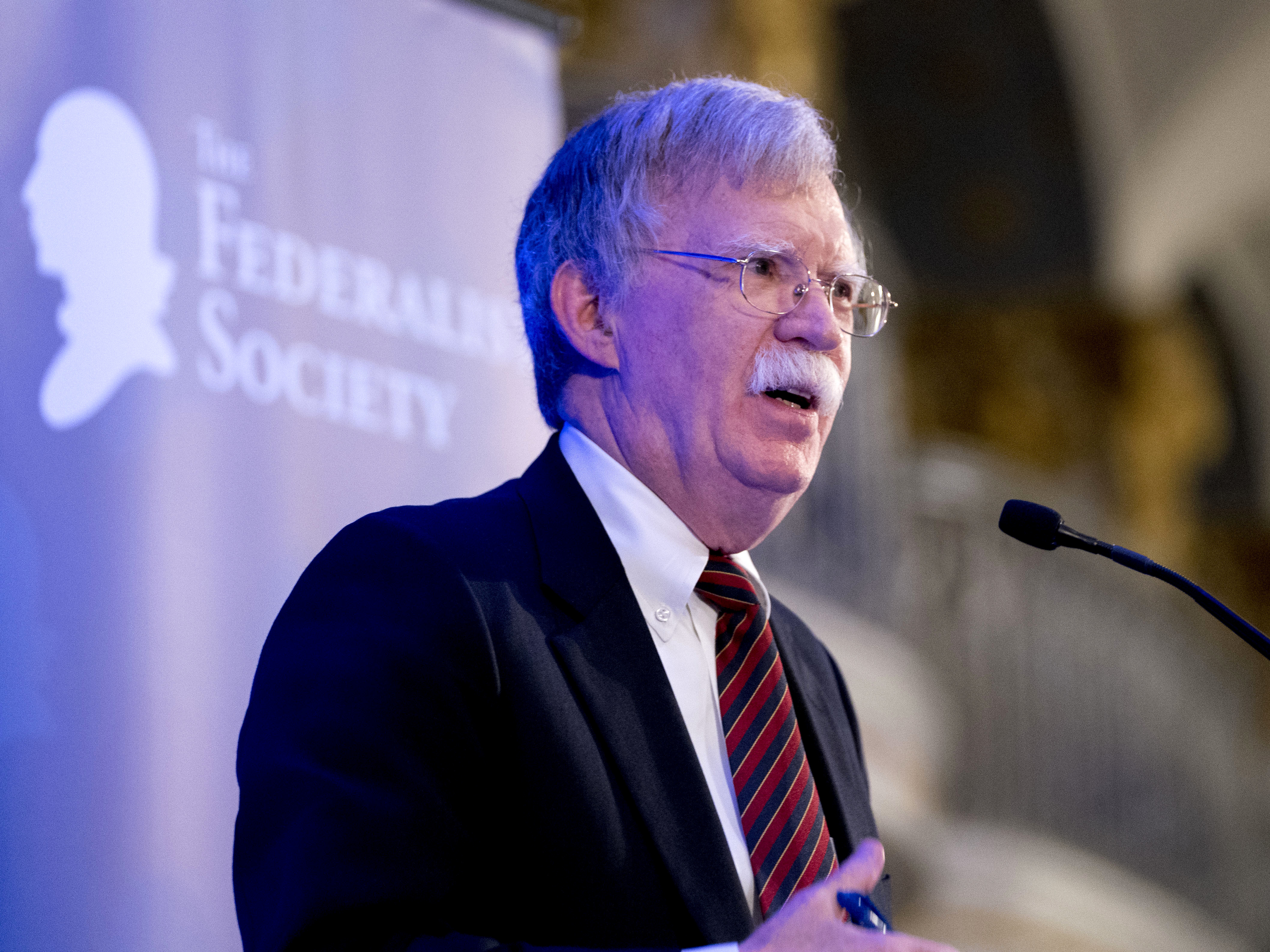 National Security Adviser John Bolton told the Federalist Society on Monday that the International Criminal Court is a threat to American sovereignty and national security.