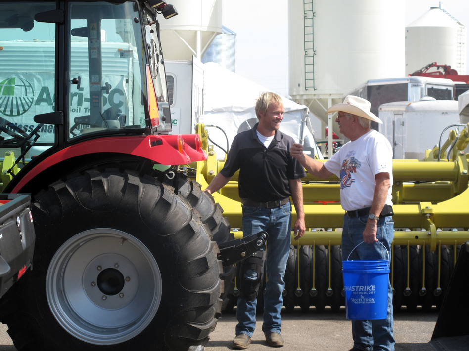 The Big Iron Farm Show draws thousands of farmers and farm equipment-makers to a fairground in West Fargo, N.D. For many this year, concerns about crop yields have been eclipsed by worries about President Trump's trade policies. (Jim Zarroli/NPR)