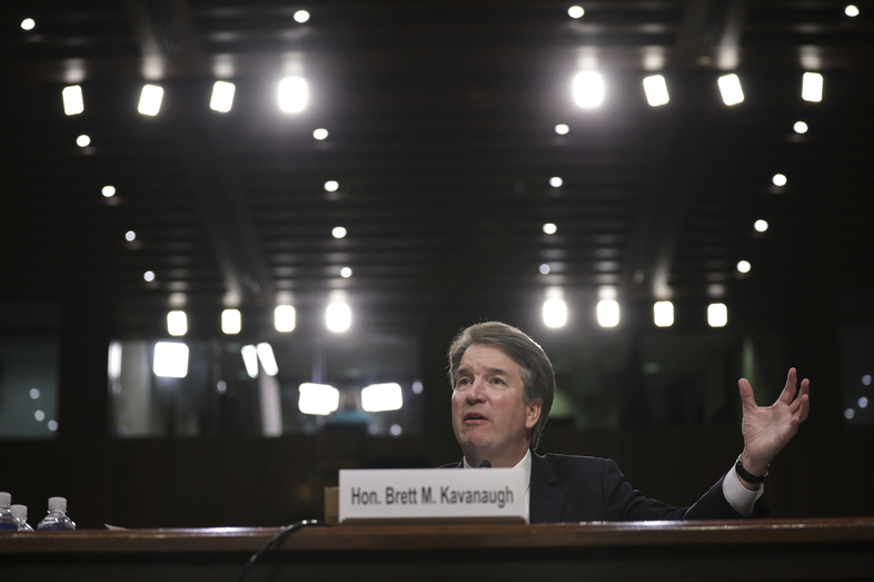 Supreme Court nominee Brett Kavanaugh testifies before the Senate Judiciary Committee on Sept. 6, the third day of his confirmation hearing. (Drew Angerer/Getty Images)
