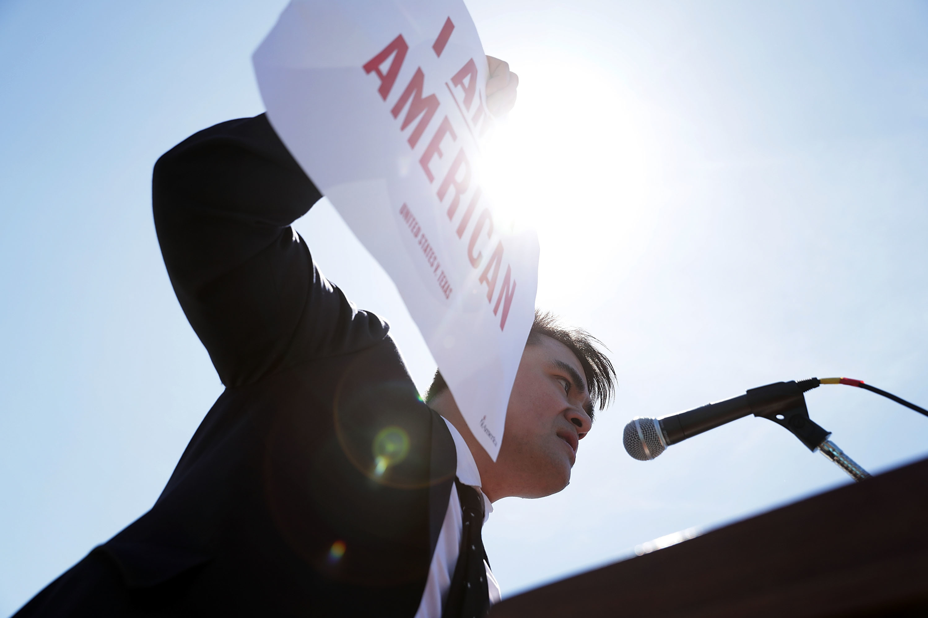Jose Antonio Vargas, pictured at a rally in front of the U.S. Supreme Court in 2016, has written a memoir of his life as an undocumented immigrant in <em>Dear America.</em> (Getty Images)