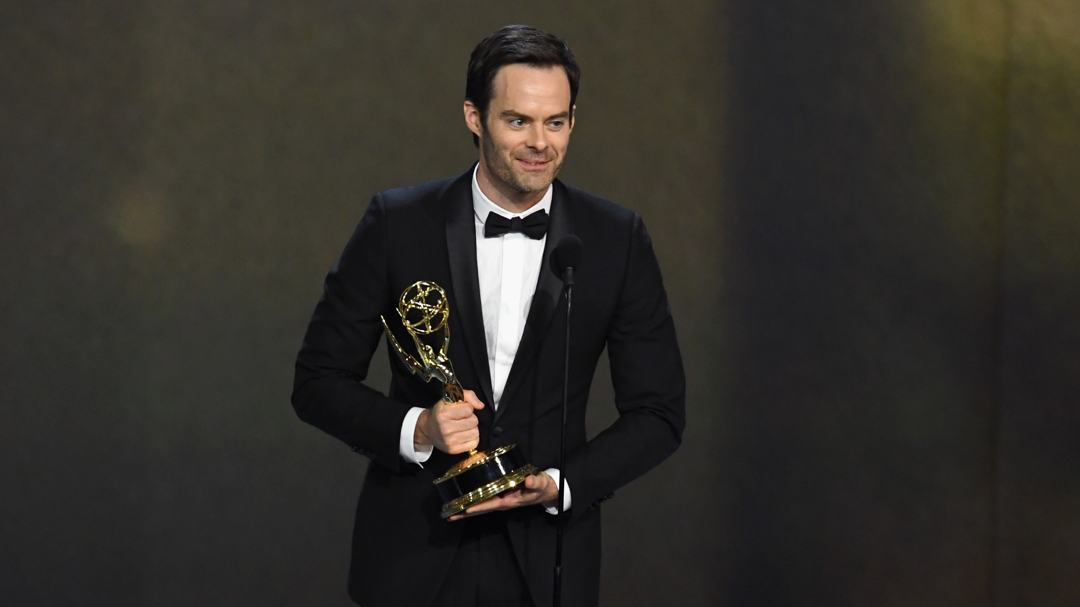 <em>Barry</em>'s Bill Hader accepts the outstanding lead actor in a comedy series Emmy award. (Getty Images)