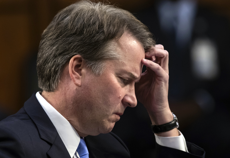Supreme Court nominee Brett Kavanaugh waits to testify before the Senate Judiciary Committee on Sept. 6 for the third day of his confirmation hearing on Capitol Hill. (J. Scott Applewhite/AP)
