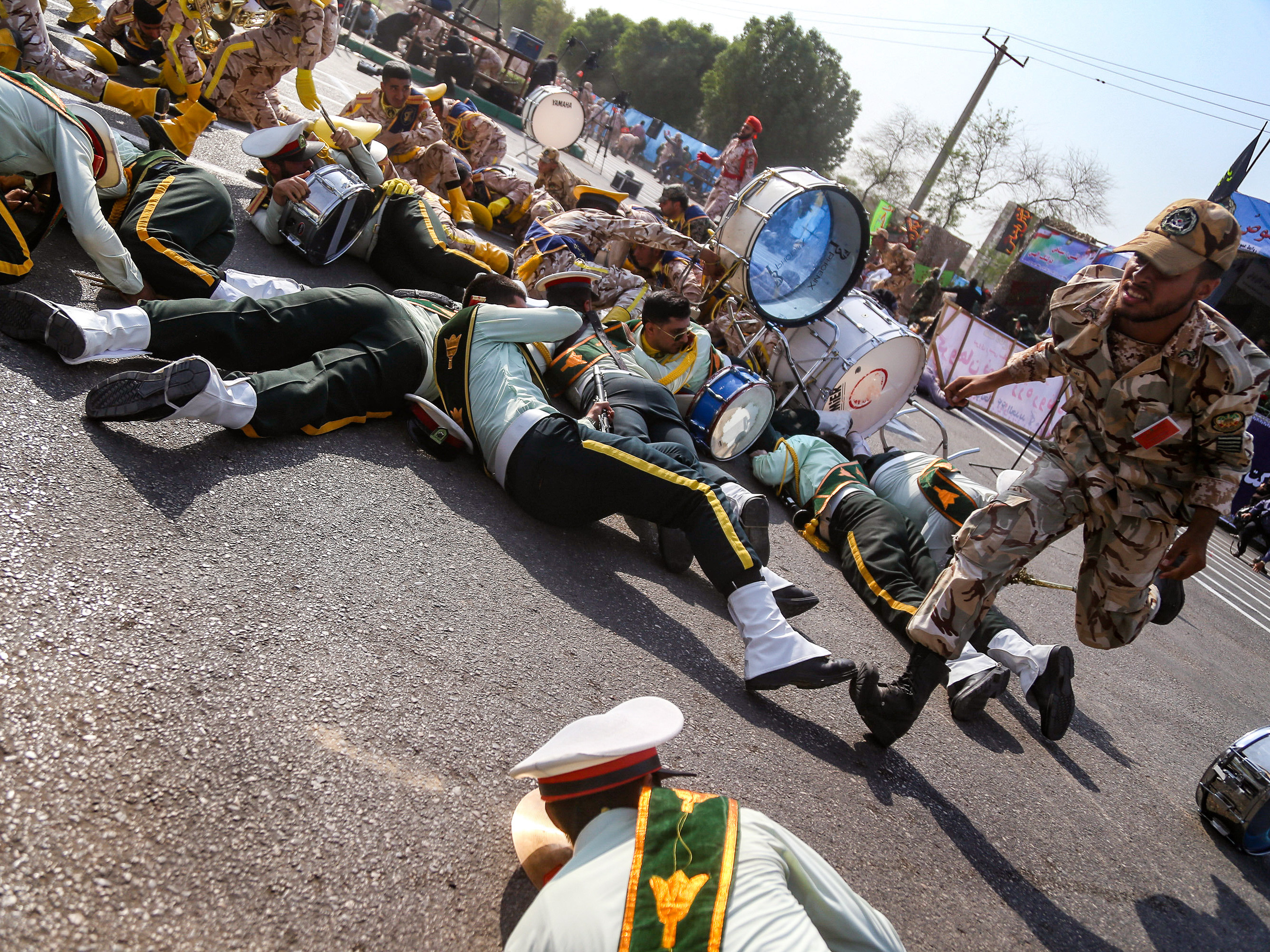 Gunmen attacked a military parade in the Iranian city of Ahvaz on Saturday, killing at least 25 people and wounding 60 others. (AFP/Getty Images)