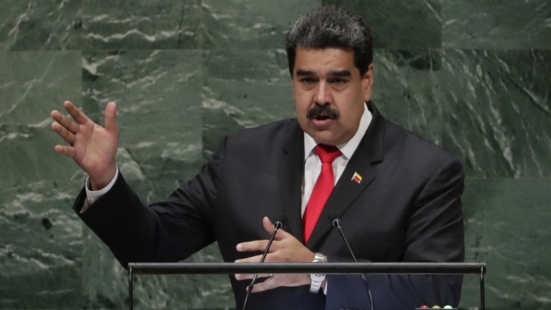 Venezuela's President Nicolas Maduro addresses the United Nations General Assembly. Several countries have requested an investigation of Venezuela for alleged crimes against humanity. (Frank Franklin II/AP)