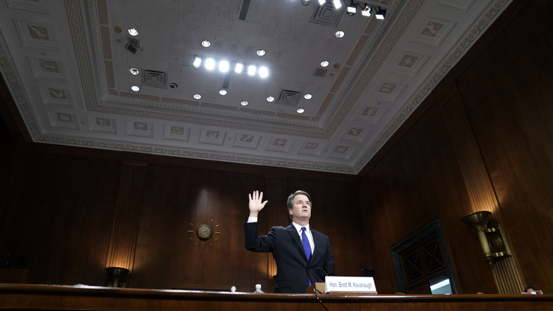 Supreme Court nominee Judge Brett Kavanaugh testifies before the Senate Judiciary Committee on Thursday on Capitol Hill in Washington, D.C. (Pool/Getty Images)