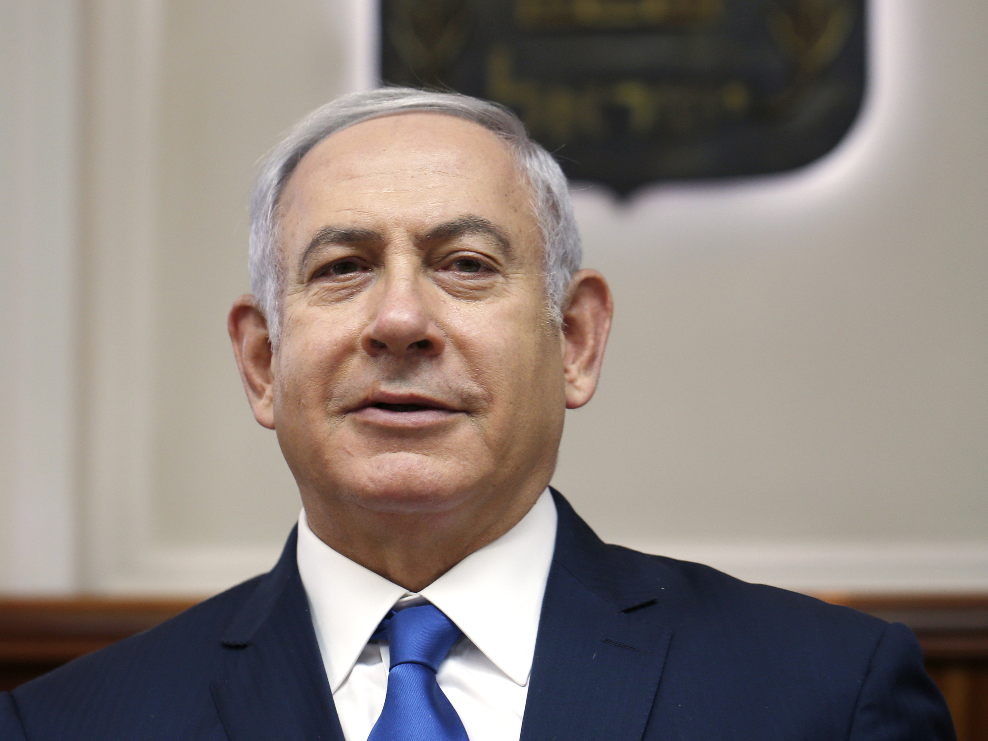 Israeli Prime Minister Benjamin Netanyahu attends the weekly cabinet meeting at his office in Jerusalem on July 15. (AP)
