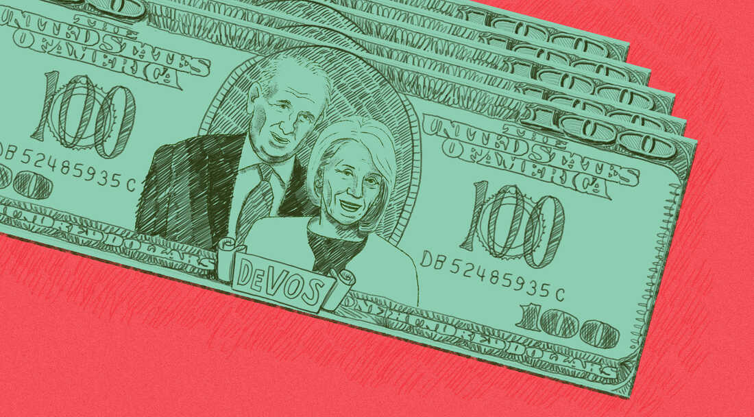 An illustration of Education Secretary Betsy DeVos