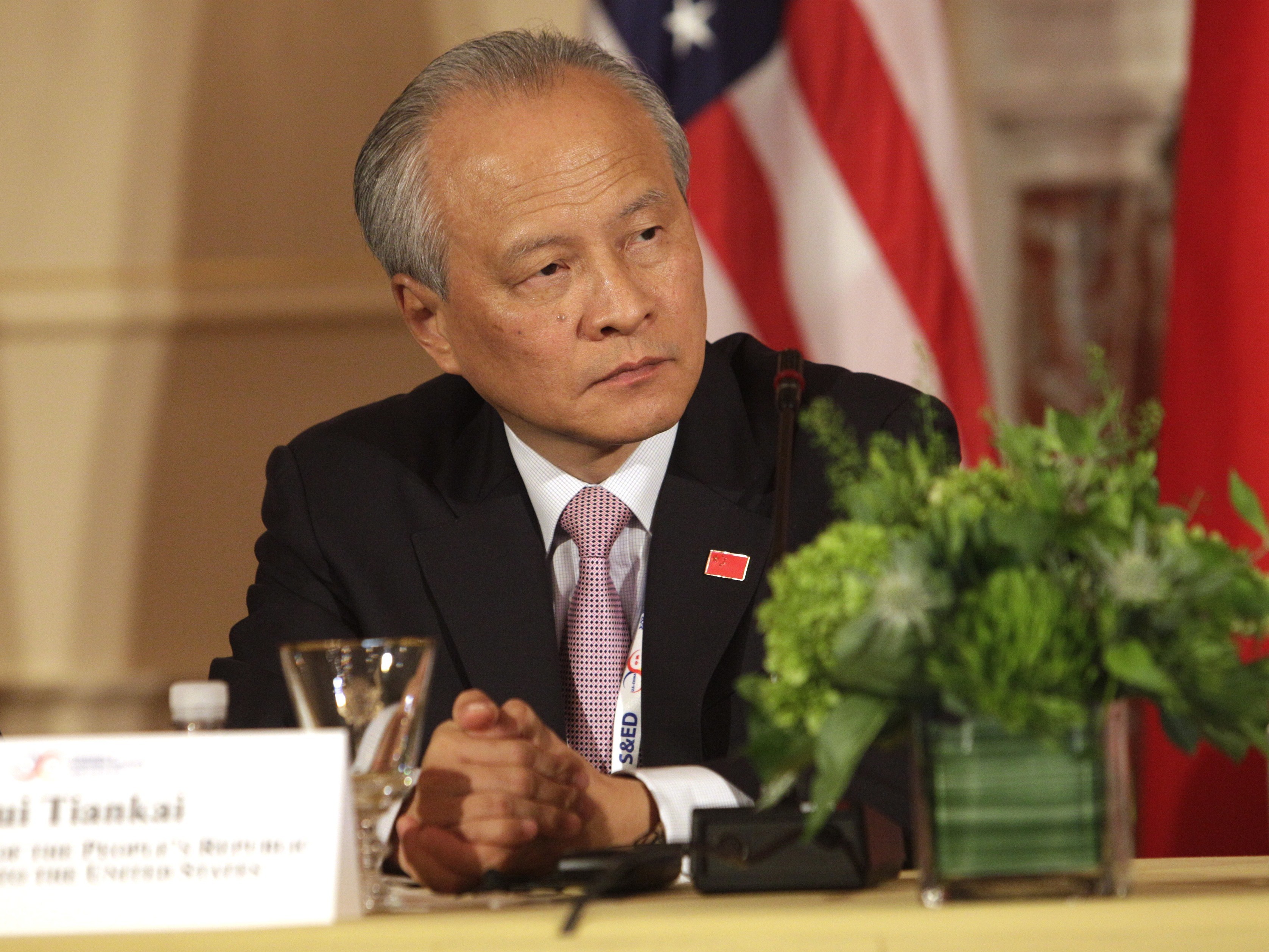 Cui Tiankai, China's ambassador to the United States, listens during a meeting at the U.S. State Department in Washington D.C., in 2015. (Chris Kleponis/AFP/Getty Images)