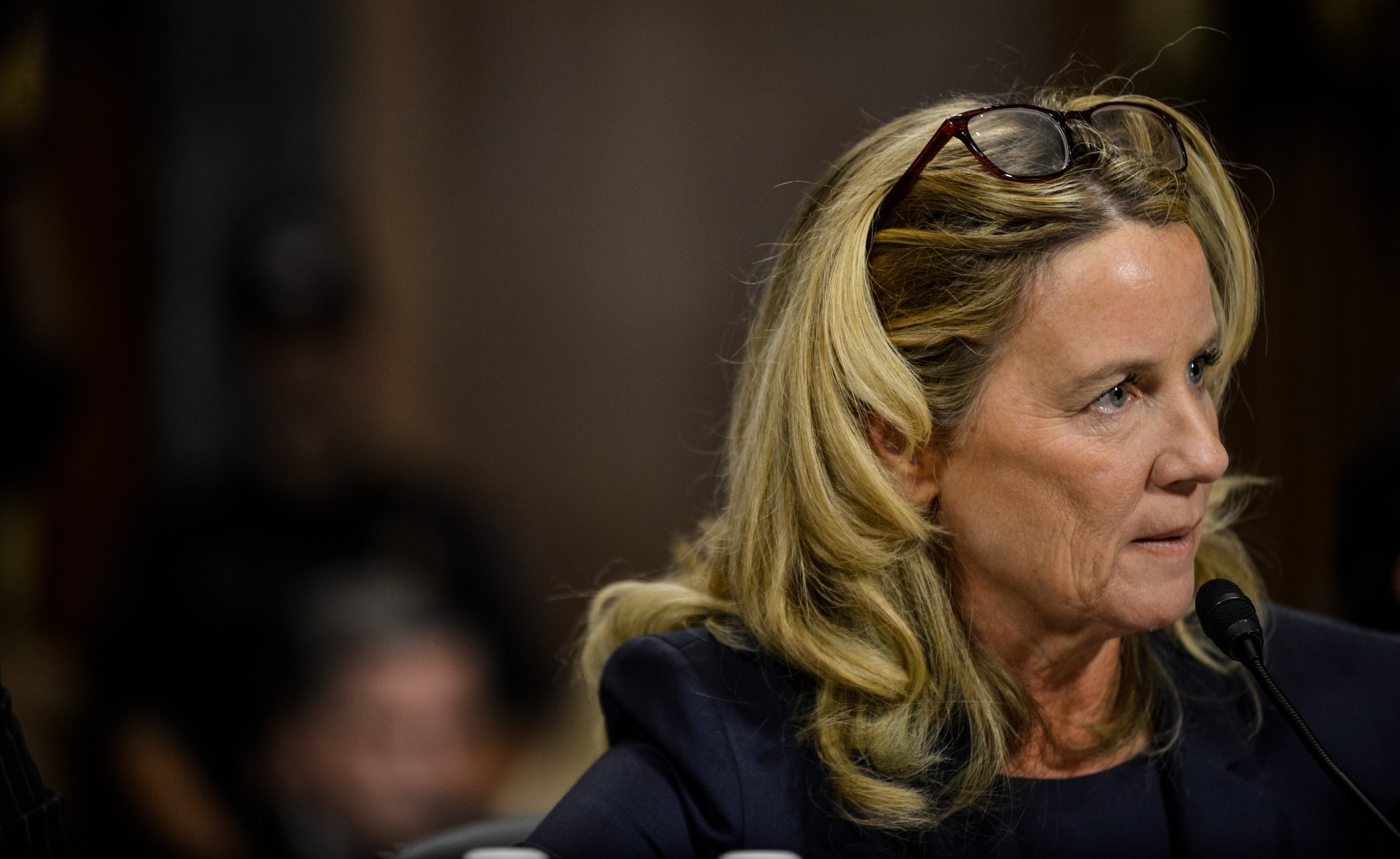 Christine Blasey Ford testifies before the U.S. Senate Judiciary Committee on Sept. 27. Ford's lawyers say she was not interviewed by the FBI for its supplemental investigation into allegations of sexual misconduct against Judge Brett Kavanaugh. (Getty Images)