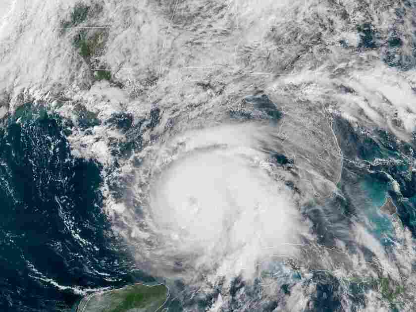 Aerial view of Hurricane Michael