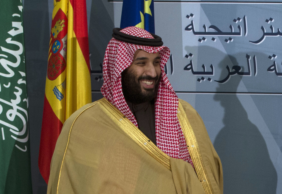 Saudi Arabia's Crown Prince Mohammed bin Salman is shown during a visit to Spain in April. At 33, Mohammed is the kingdom's de facto ruler, and he faces increasing criticism for his handling of issues ranging from the Saudi role in Yemen's war to the recent disappearance of a Saudi journalist in Turkey. (Paul White/AP)
