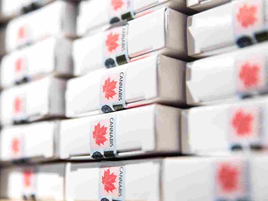 Cannabis items for sale are seen on October 16, 2018 in a Montreal cannabis store owned by the SQDC (Société québecoise du cannabis), a day before the October 17, 2018 legalisation of cannabis in Canada. (Photo by MARTIN OUELLET-DIOTTE / AFP) (Photo credit should read MARTIN OUELLET-DIOTTE/AFP/Getty Imag