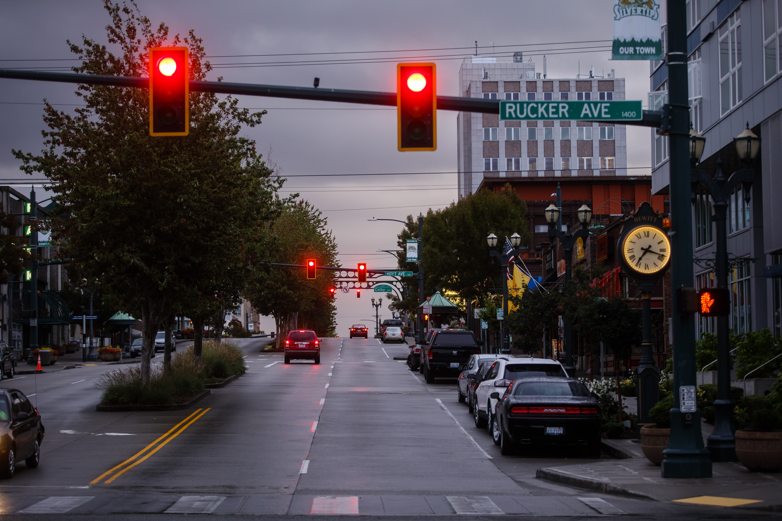 Downtown Everett, Wash., the seat of Snohomish County. The county has declared the opioid epidemic a life-threatening emergency and the county is now responding to the drug crisis as if it were a natural disaster. (Leah Nash for Finding Fixes podcast)