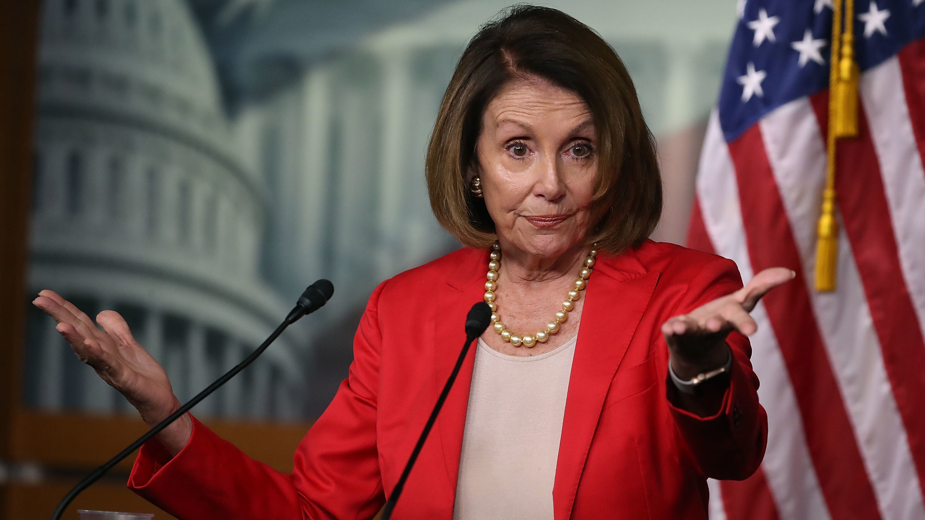 Nancy Pelosi could be restored as House majority leader if the Democrats do well in the midterms. Democrats have placed their chips as they try to unseat Republicans — but not on Russia red. (Getty Images)