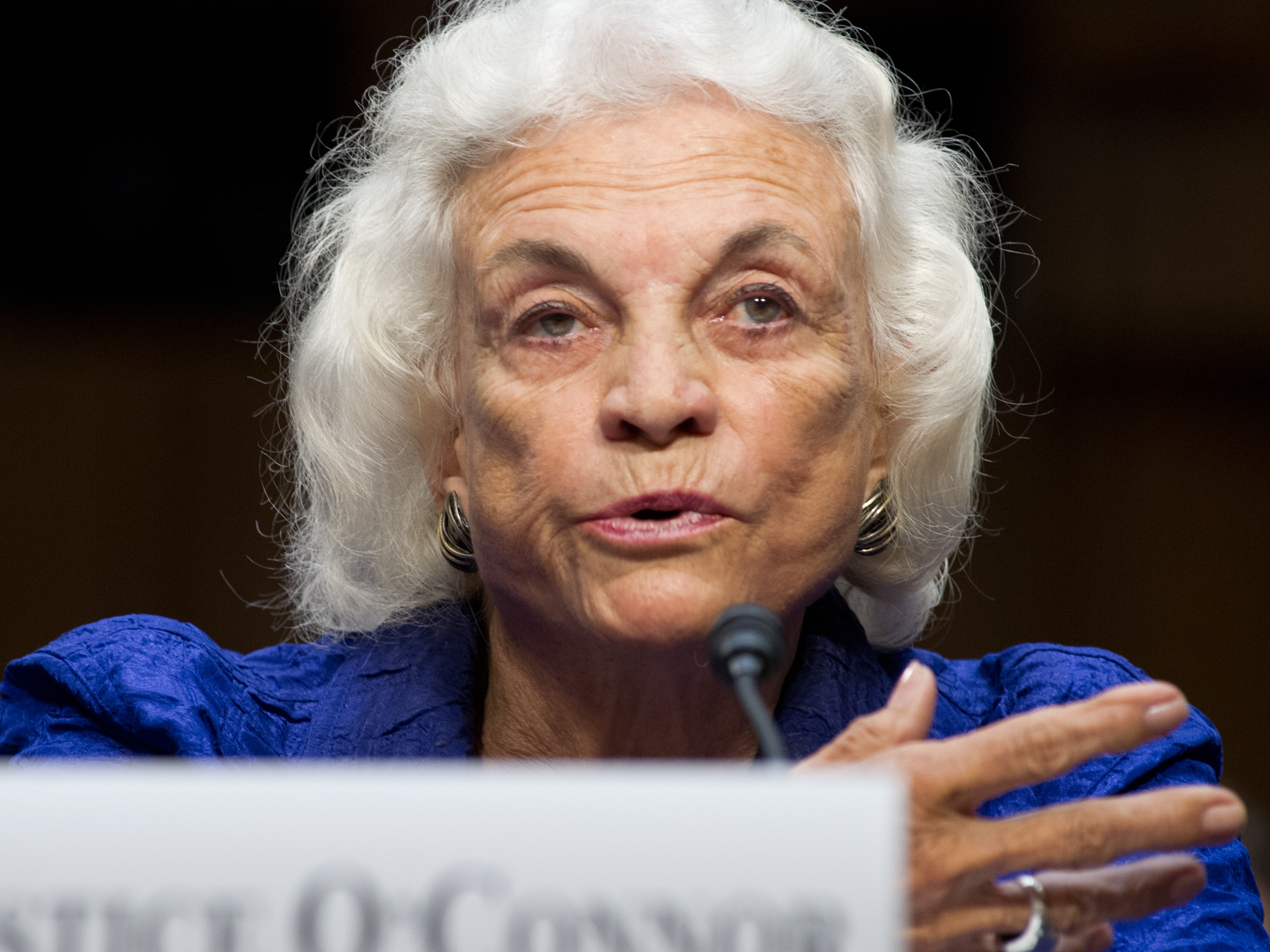 Former Supreme Court Justice Sandra Day O'Connor says she has been diagnosed with &quot;dementia, probably Alzheimer's disease.&quot; She's seen here in 2012. (AFP/Getty Images)