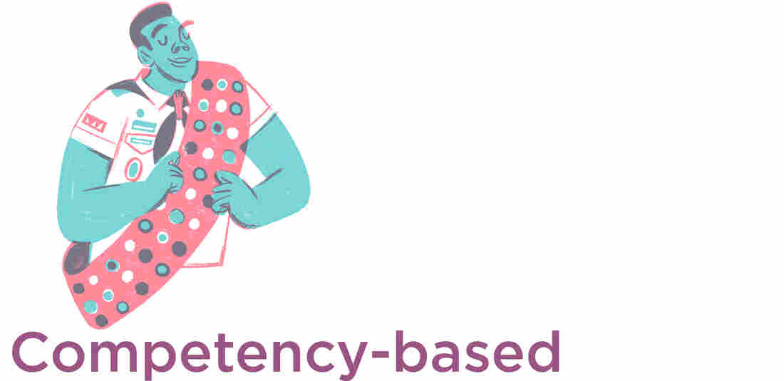 Competency-based. (Illustration by Drew Lytle for NPR.)