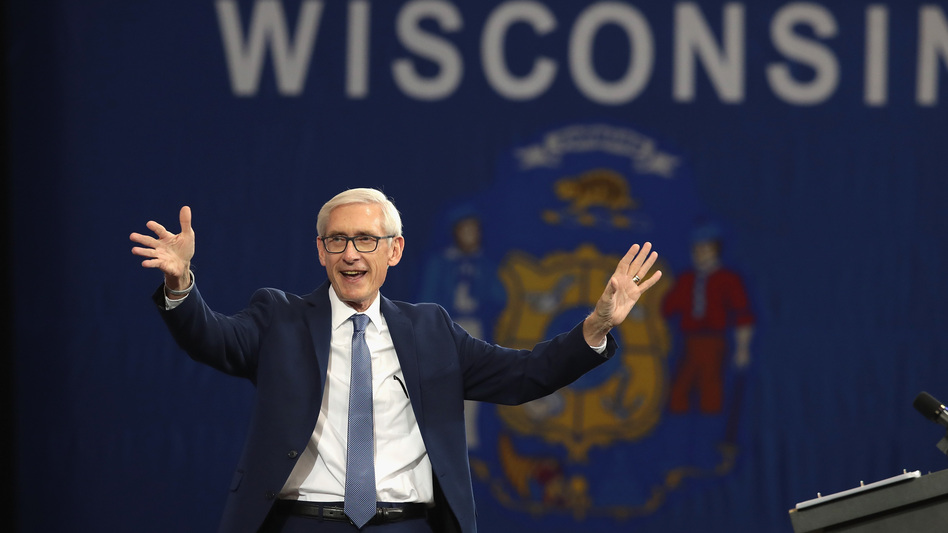 Tony Evers, Democratic candidate for governor of Wisconsin, faced a primary opponent who was further left and does not take up all the far-reaching policy positions of Bernie Sanders. But he has embraced the progressive banner, and Sanders has his back in a campaign to unseat GOP Gov. Scott Walker. (Scott Olson/Getty Images)
