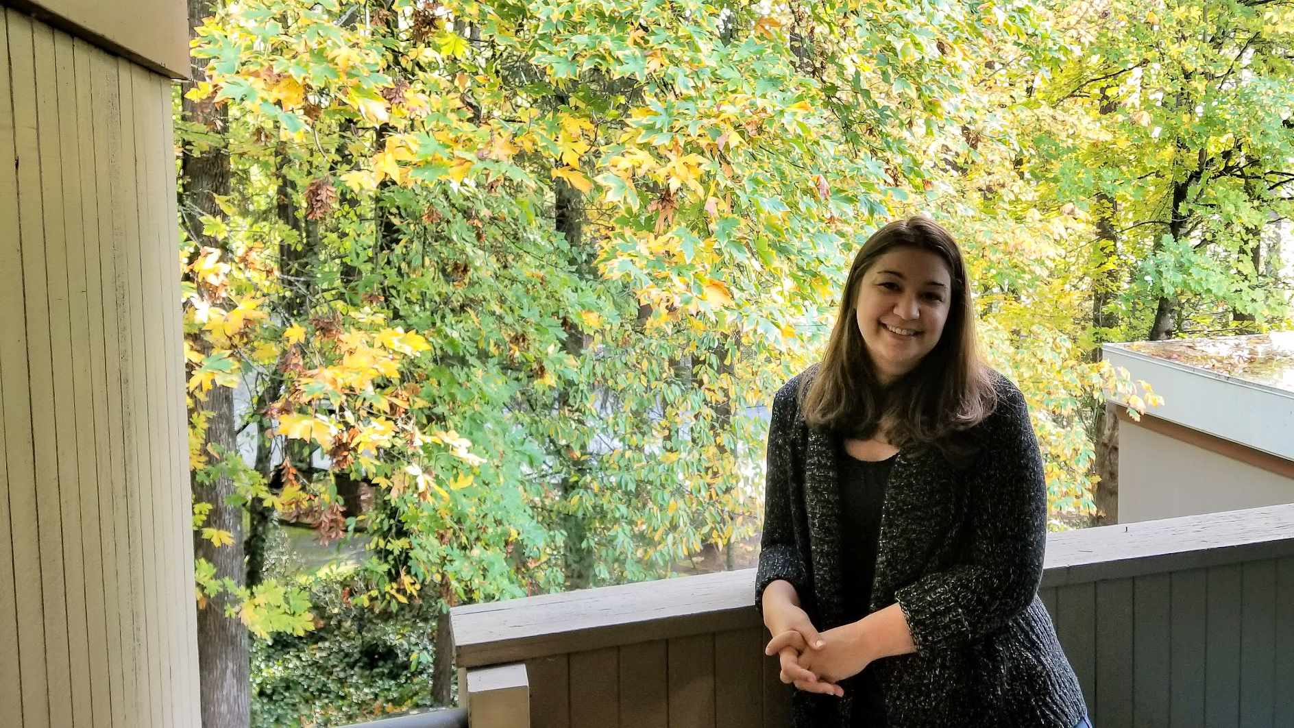 Sara Murawski, pictured on the patio of her new condo in Portland, Ore., has been dreaming of homeownership for two decades. This year, she became a first-time homebuyer — seeing first hand how Portland's red-hot housing market is starting to cool and become a little friendlier to buyers. (Courtesy of Justin Dias)