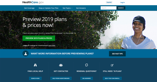 Open enrollment for 2019 health plans begins Nov. 1 on HealthCare.gov and on most state insurance exchanges.