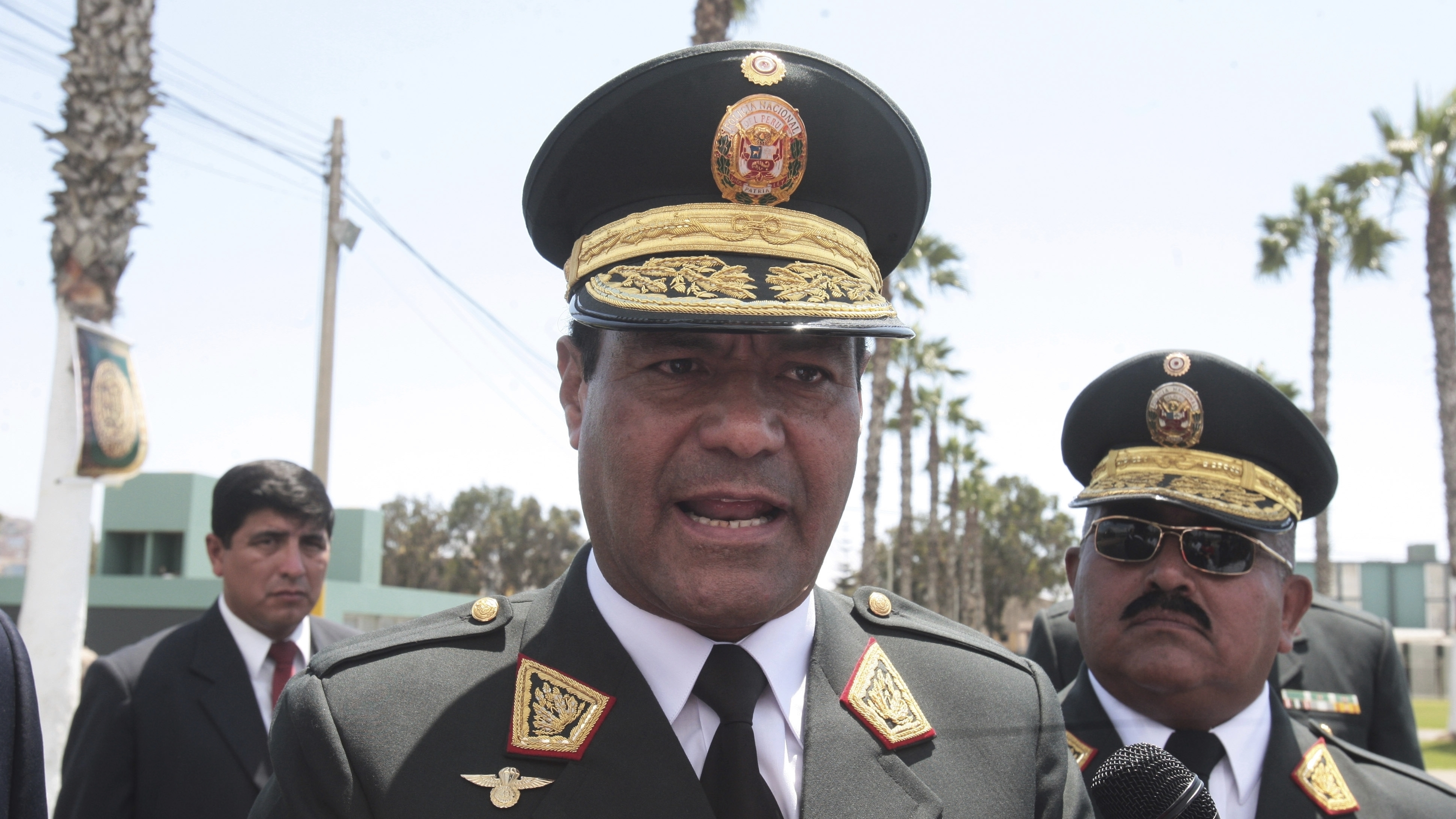 Gen. Raul Becerra, pictured in 2016, is the former head of the national police force of Peru. He was arrested on Tuesday for his alleged involvement in a child trafficking ring.