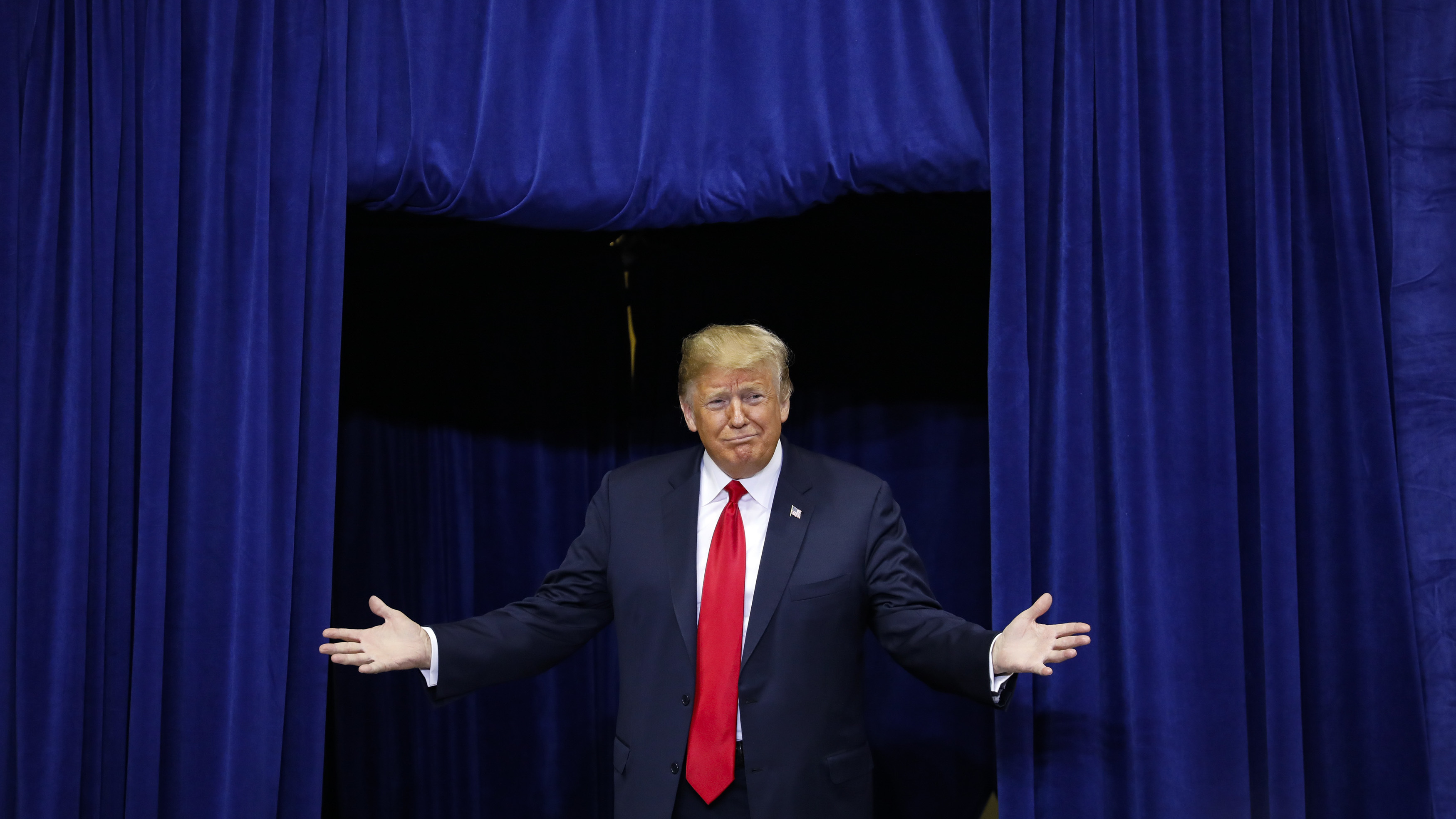 President Trump arrives at a campaign rally Monday in Fort Wayne, Ind. (Getty Images)