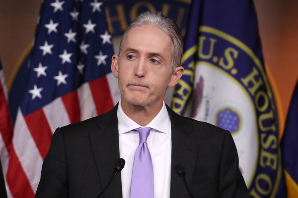 Republican Rep. Trey Gowdy of South Carolina participates in a news conference about the Benghazi investigation in 2016.