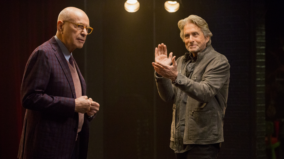 Michael Douglas (right) plays an aging actor and acting coach in <em>The Kominsky Method. </em>Alan Arkin is his longtime agent. (Mike Yarish/Netflix)