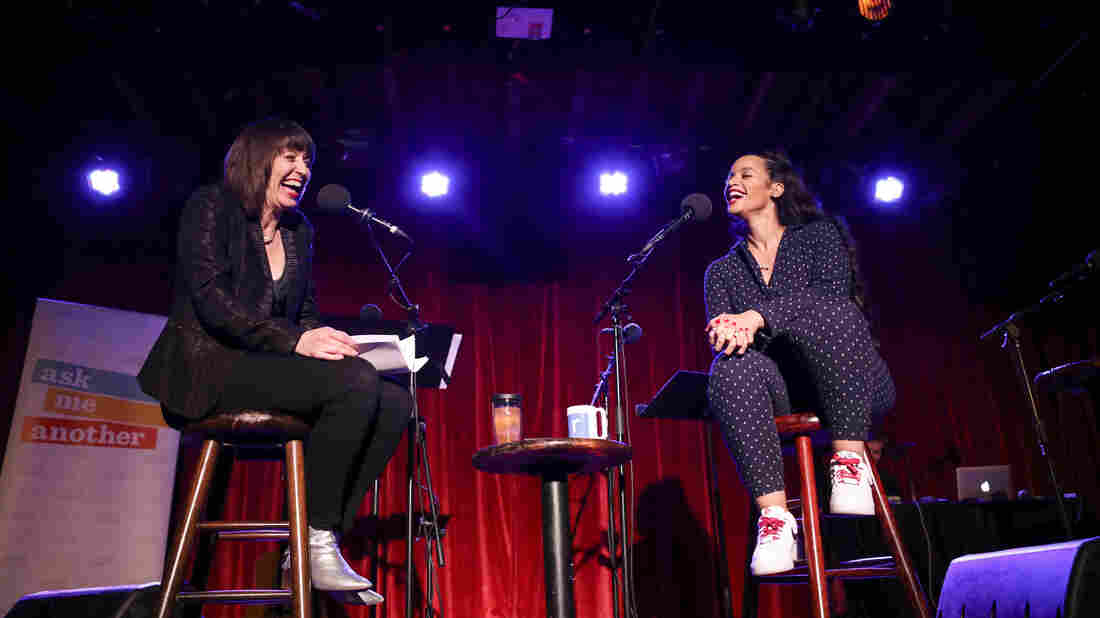 Ophira Eisenberg chats with Dascha Polanco on Ask Me Another at the Bell House in Brooklyn, New York.