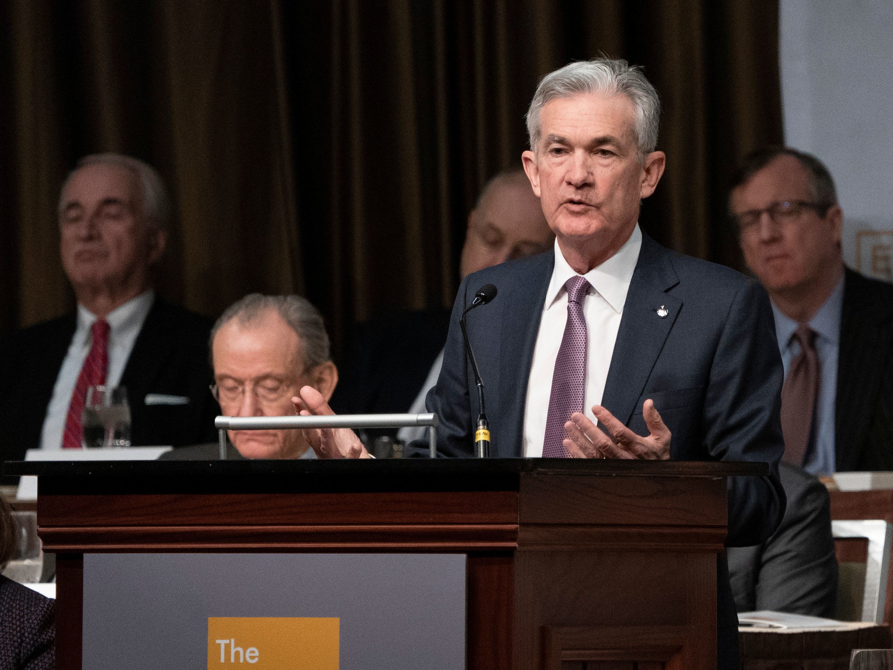 In a speech to the Economic Club of New York on Wednesday, Federal Reserve Chairman Jerome Powell said interest rates are just below the range of estimates that would be &quot;neutral&quot; for the economy. (AFP/Getty Images)