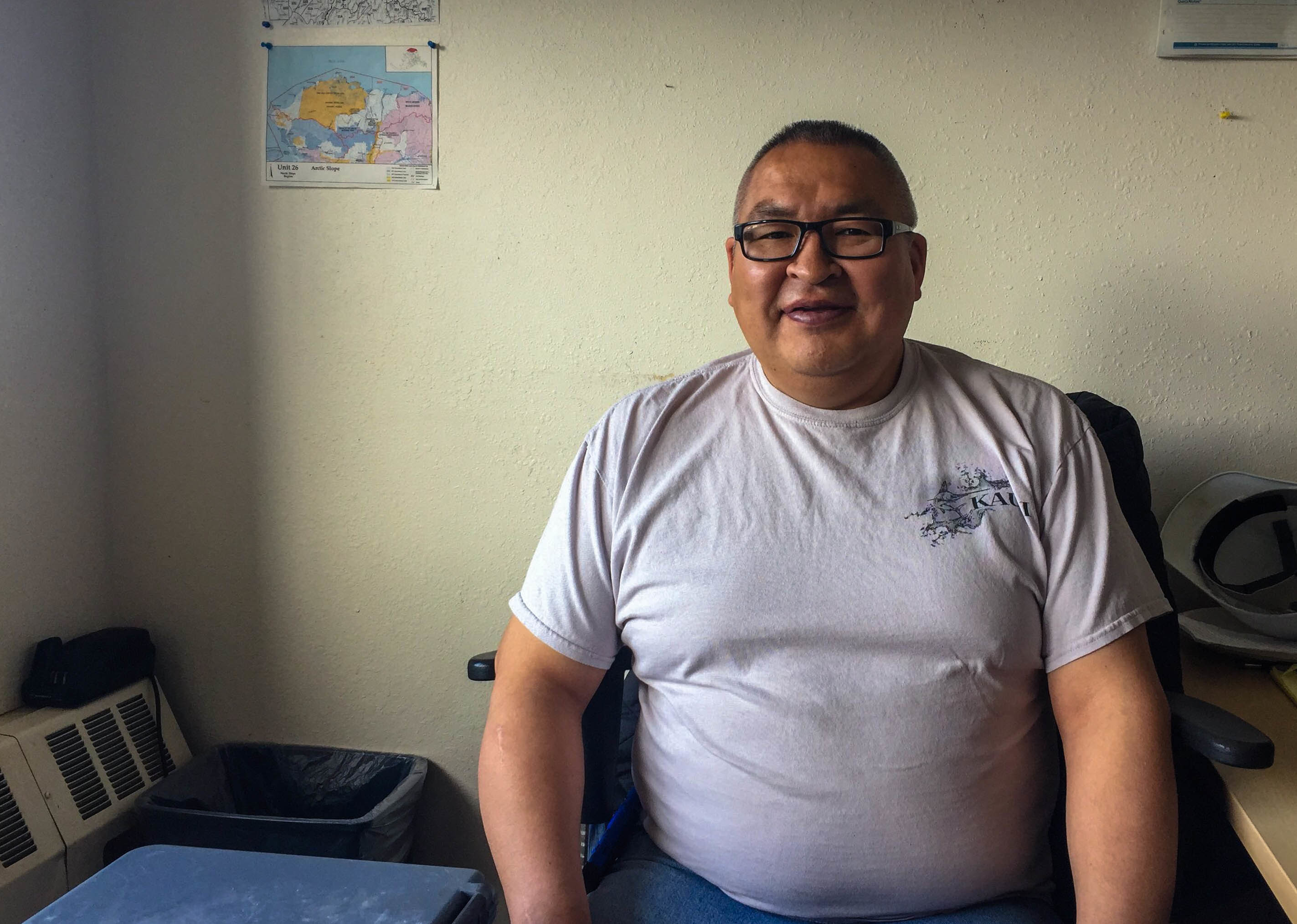 Iñupiaq hunter Billy Adams says that even though the ice is changing, hunters are finding ways to adapt, like waiting for ringed seals to come close to the shore and hunting them from the beach. (Ravenna Koenig/Alaska's Energy Desk)