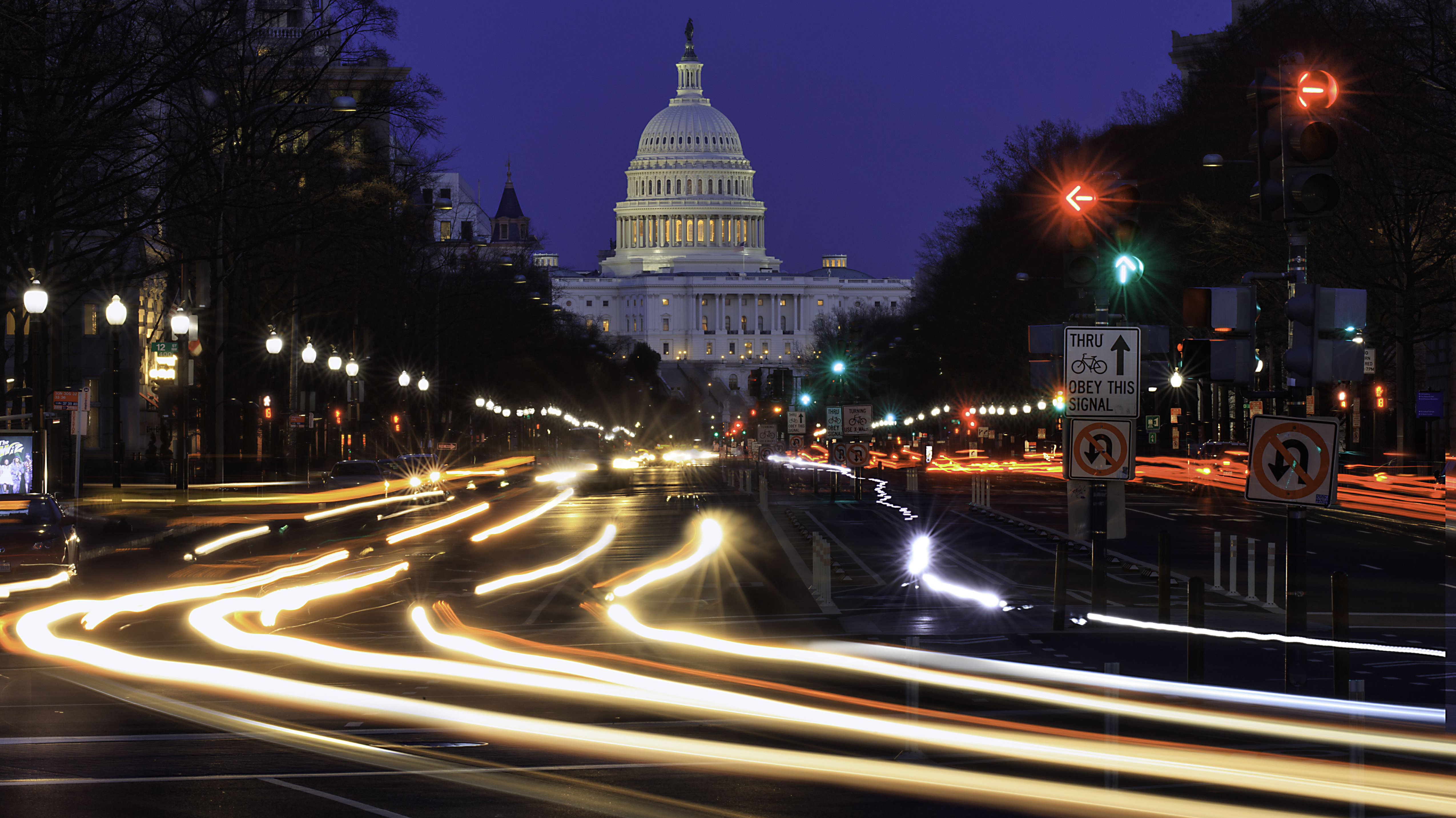 A view of Pennsylvania Ave. approaching the U.S. Capitol in Washington, D.C. (UIG via Getty Images)