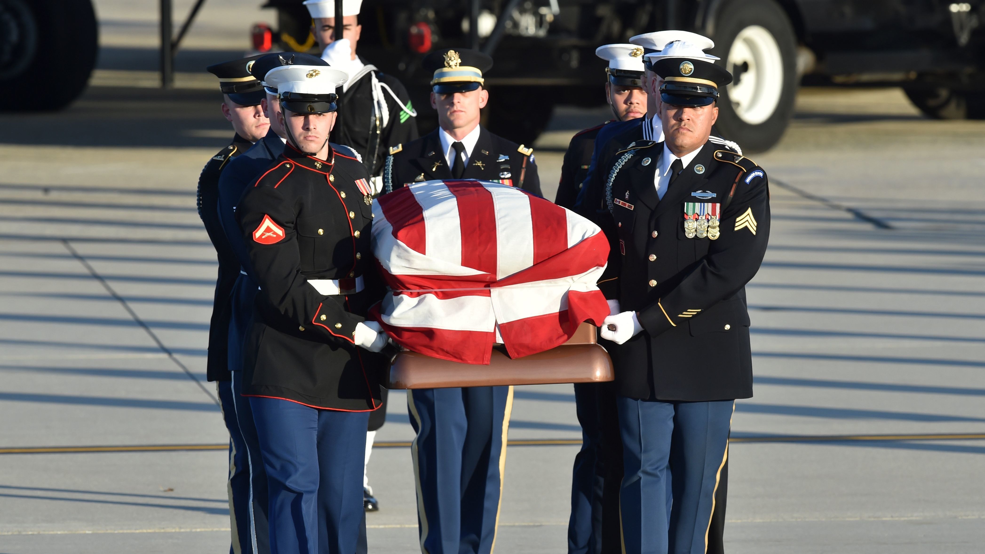 Body Of George Hw Bush Returns To Washington Mpr News