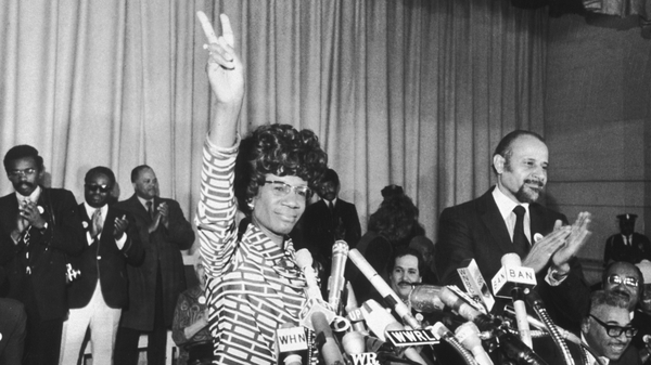 New York City says it will erect a statue of Shirley Chisholm, the first black woman elected to Congress. Chisholm is seen here in a Brooklyn church in January 1972, announcing her bid for the Democratic nomination for president.