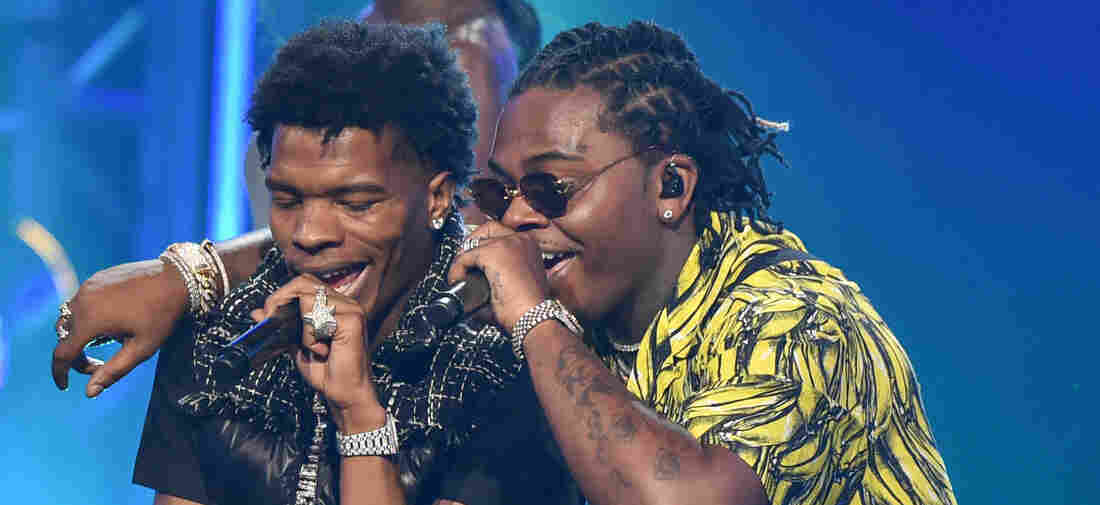 Lil Baby and Gunna perform onstage during the 2018 BET Hip Hop Awards at Fillmore Miami Beach on October 6, 2018 in Miami Beach, Florida.
