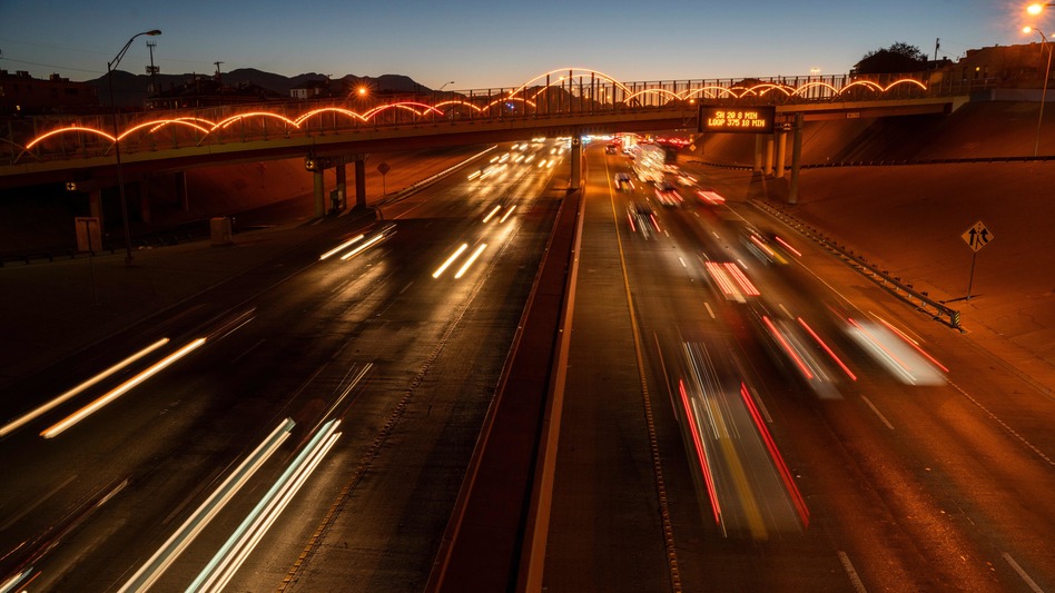 Rush hour on Interstate 10 in El Paso, Texas. A federal report suggests America's interstates are worn, overused and highly congested. It also recommends billions of dollars in fixes.