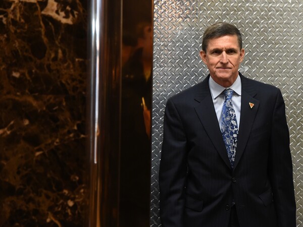 Michael Flynn arrives at Trump Tower on Jan. 4, 2017.