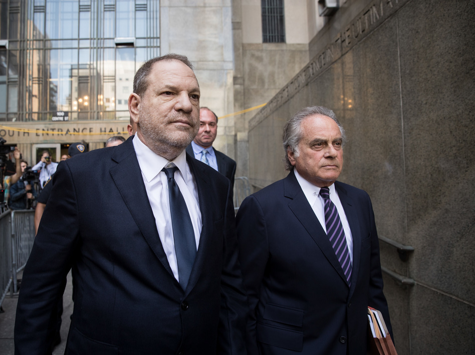 Harvey Weinstein and attorney Benjamin Brafman exit State Supreme Court on June 5 in New York City. Weinstein pleaded not guilty on two counts of rape and one count of a criminal sexual act. (Drew Angerer/Getty Images)