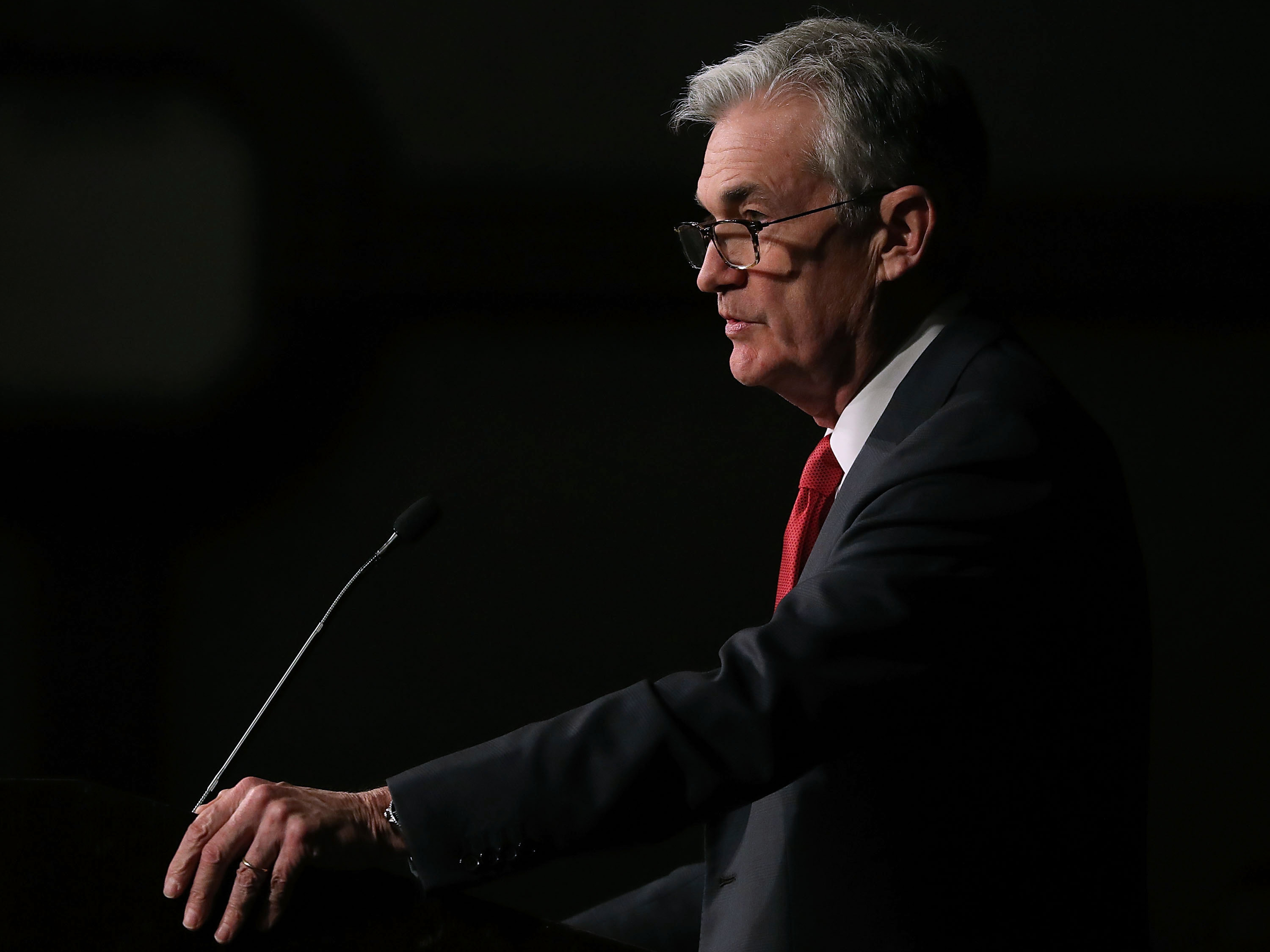 Federal Reserve Board Chairman Jerome Powell speaks during a Rural Housing Assistance Council Awards Reception, on Dec. 6 in Washington, D.C. (Getty Images)