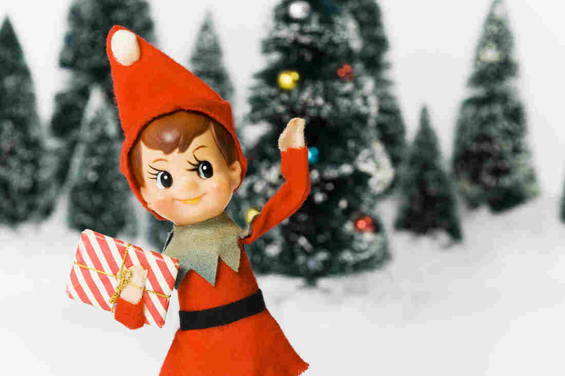 Vintage pixie elf Christmas tree ornament. Made in Japan, circa 1950's.