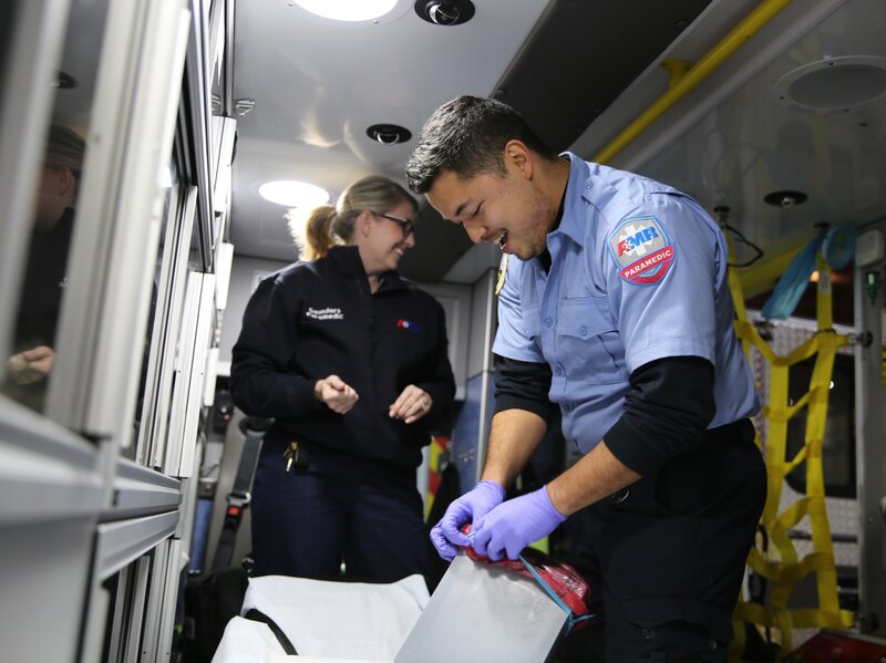 paramedics and emts confront