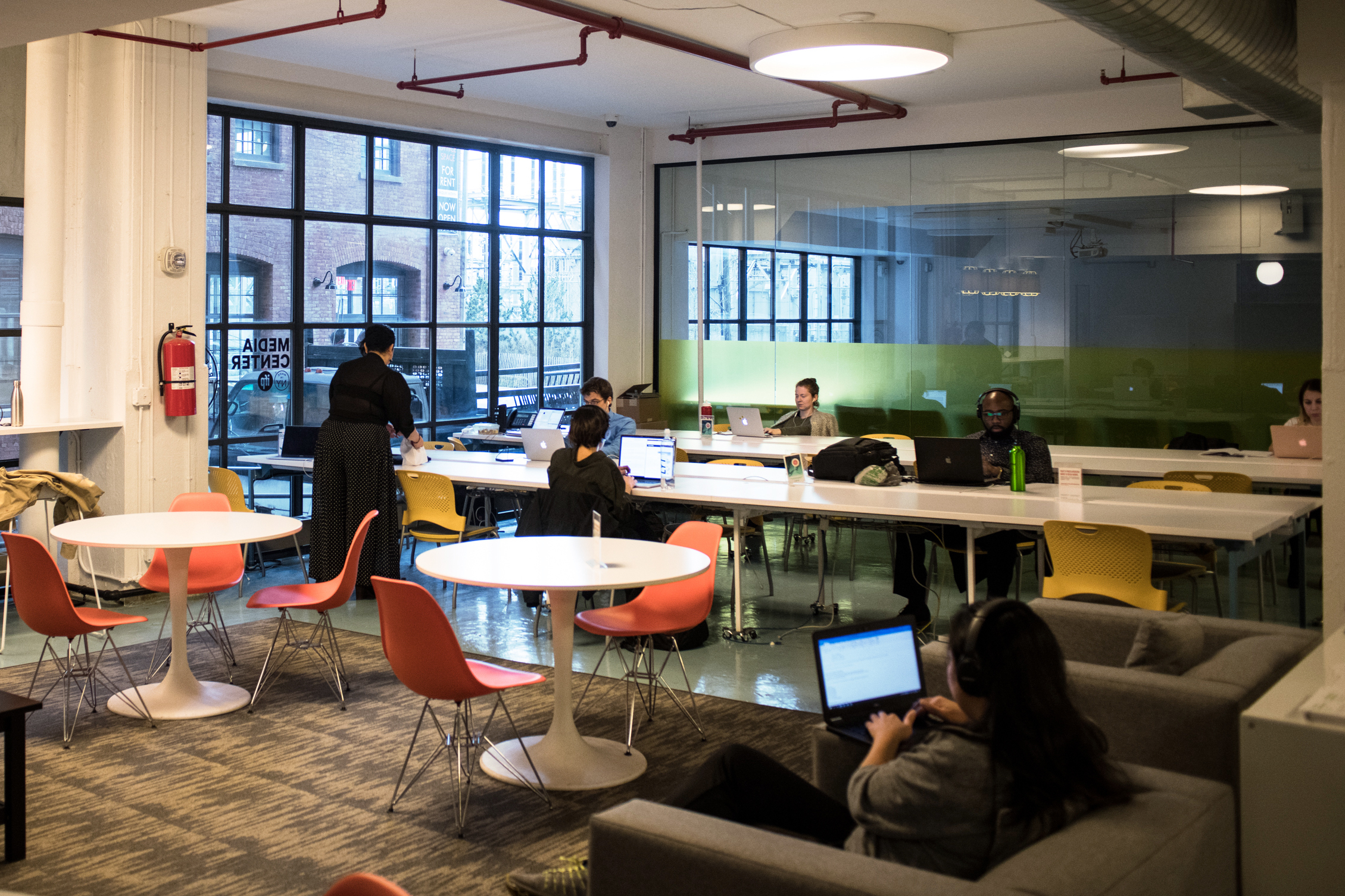 The Freelancers Hub in Brooklyn offers classes, shared office space, tax and legal advice for free. (Kholood Eid for NPR)