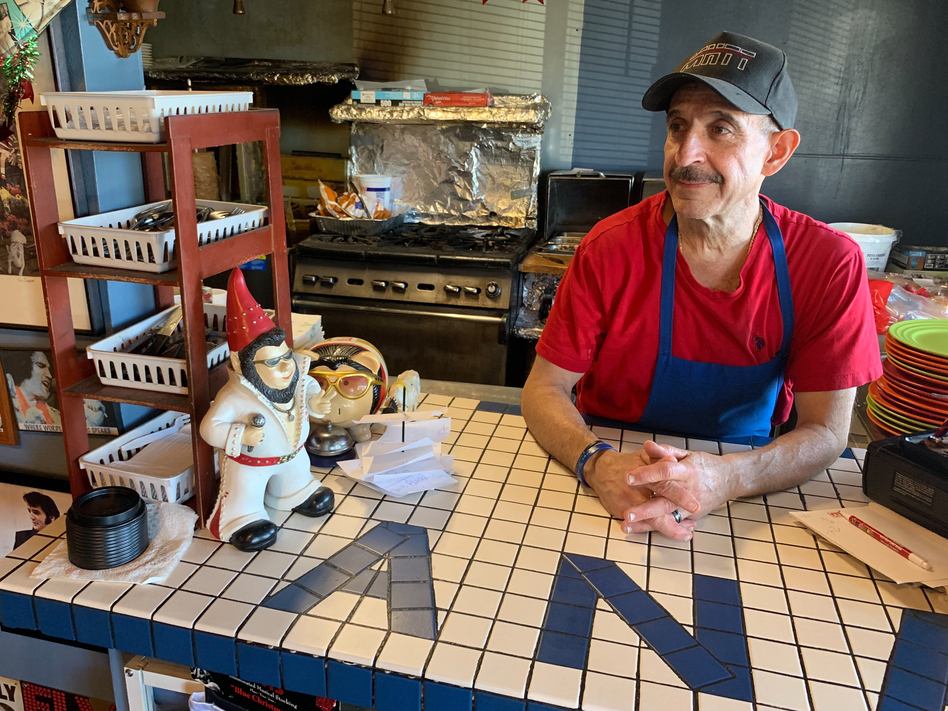 Nick's Cafe owner Nick Andurlakis says his business near the Denver Federal Center has dropped about 20 percent since the partial government shutdown began. He thinks the decrease is due to a combination of the shutdown and the holidays. (Dan Boyce/NPR)