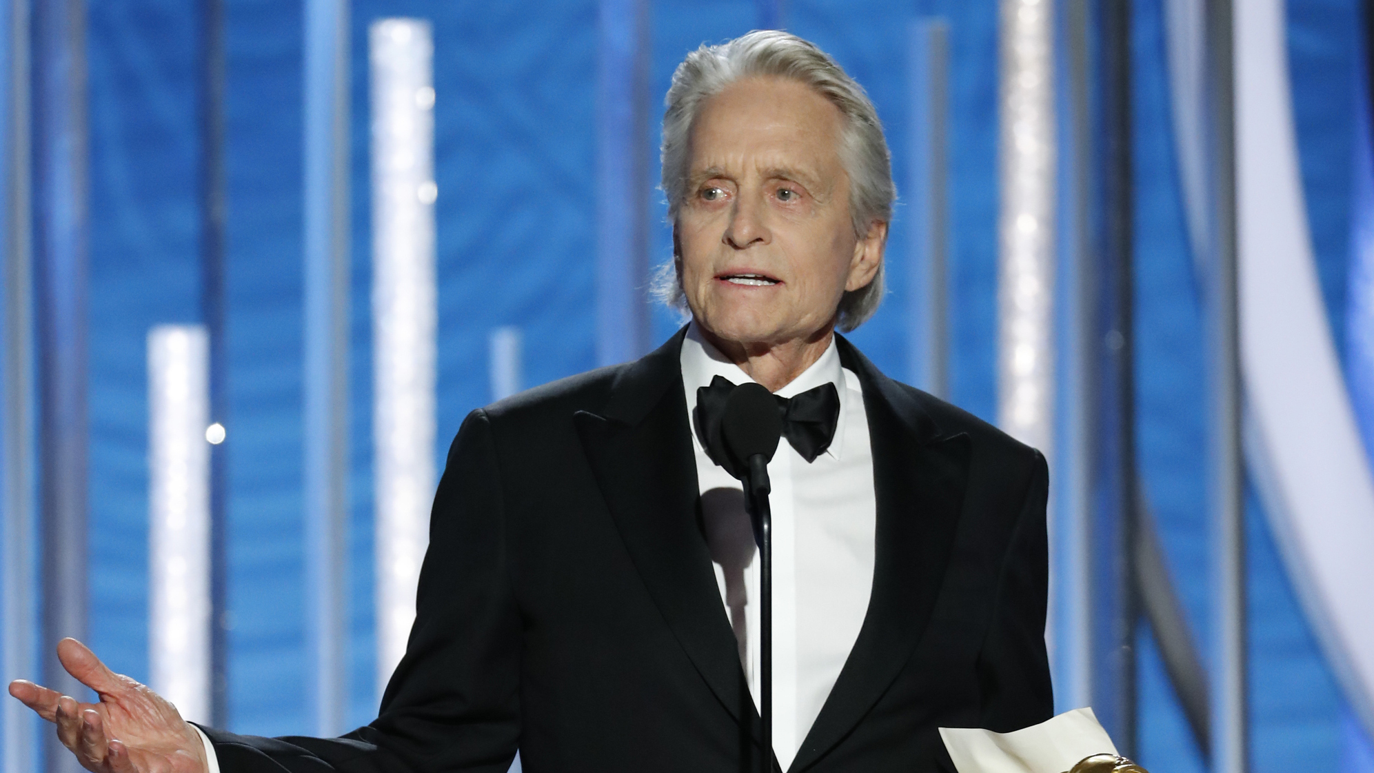 Michael Douglas won best actor in a TV series, musical or comedy, for his role in The Kominsky Method.