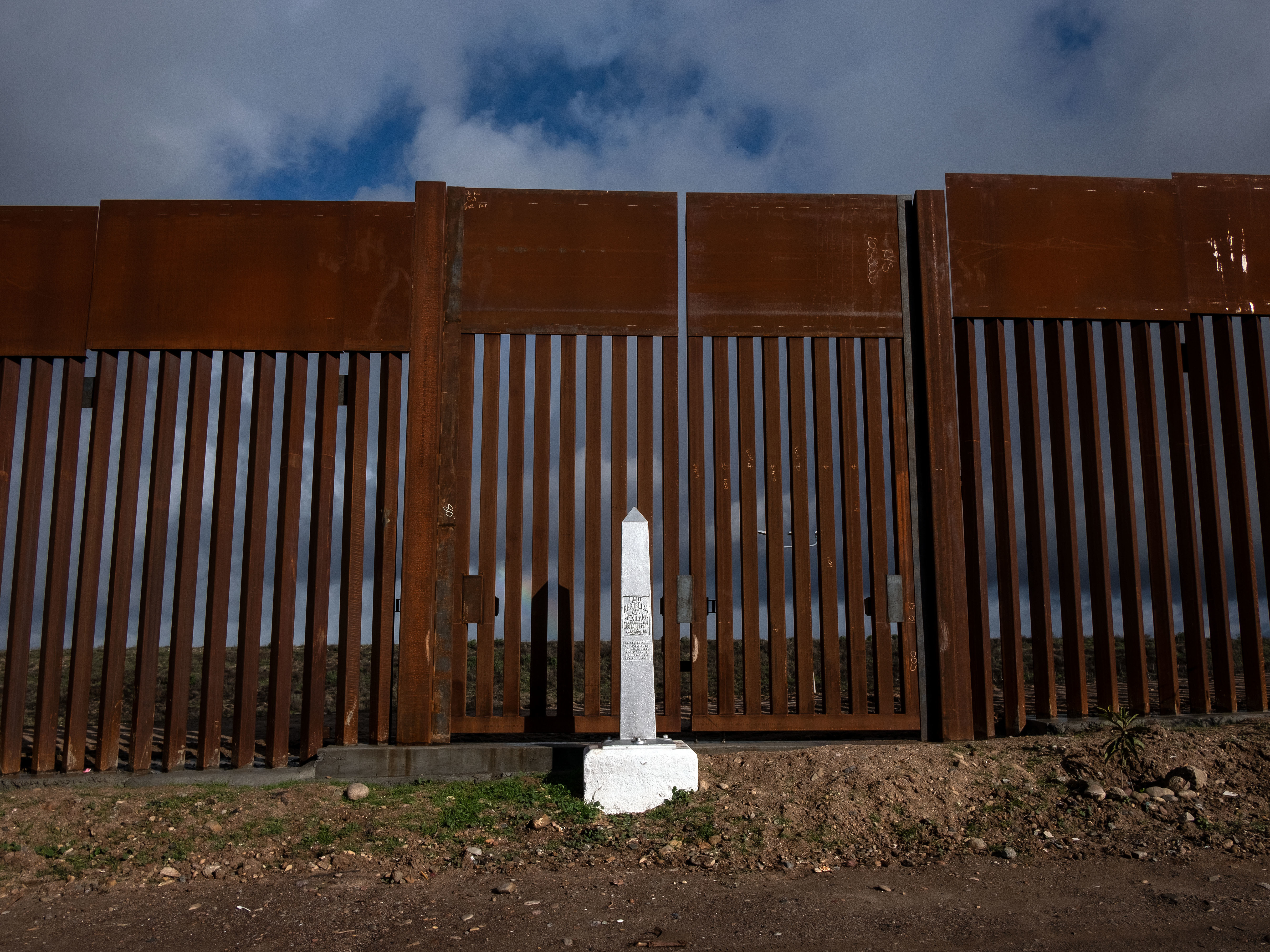 A section of the reinforced U.S.-Mexico border fence in the Otay Mesa area, San Diego County, is seen from Tijuana in Mexico. President Trump says a border wall made of steel would help American steel companies. (AFP/Getty Images)