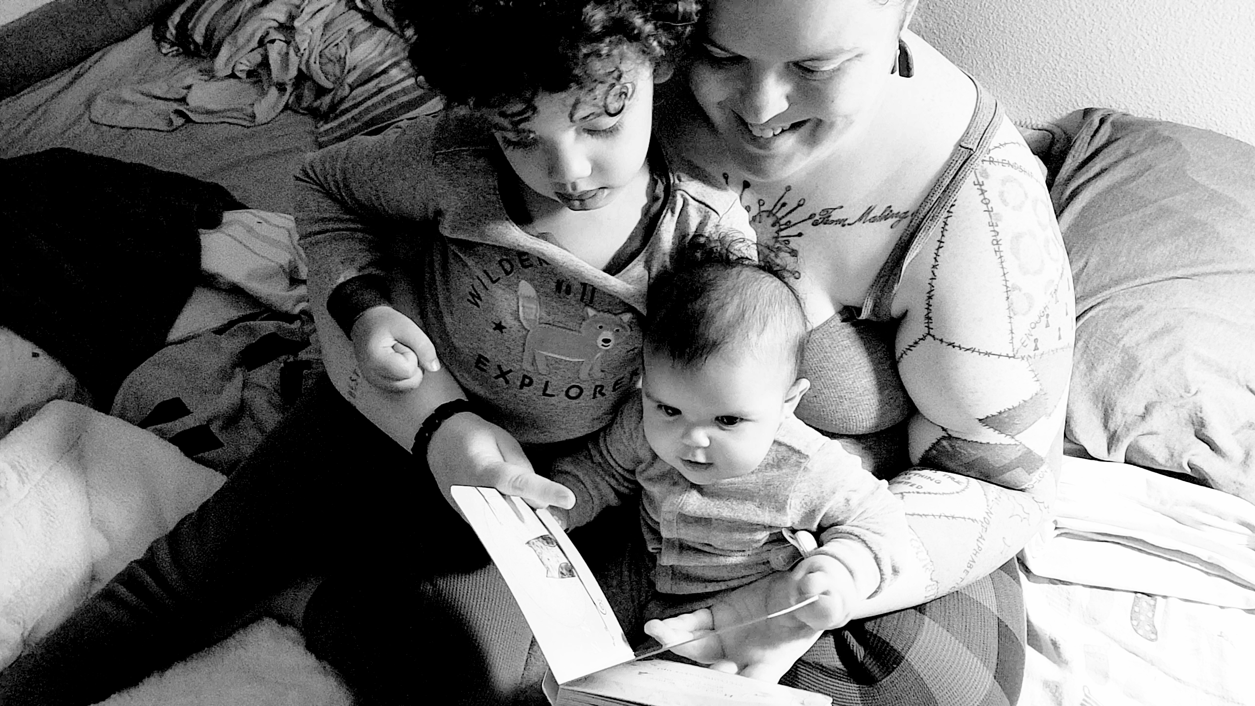 Jacinda, whose husband is a TSA officer in Portland, Ore., working during the shutdown without pay, with her two young children. Her family is worried about how they will pay their rent, electric bill and cellphone bill. (Courtesy of Jacinda)