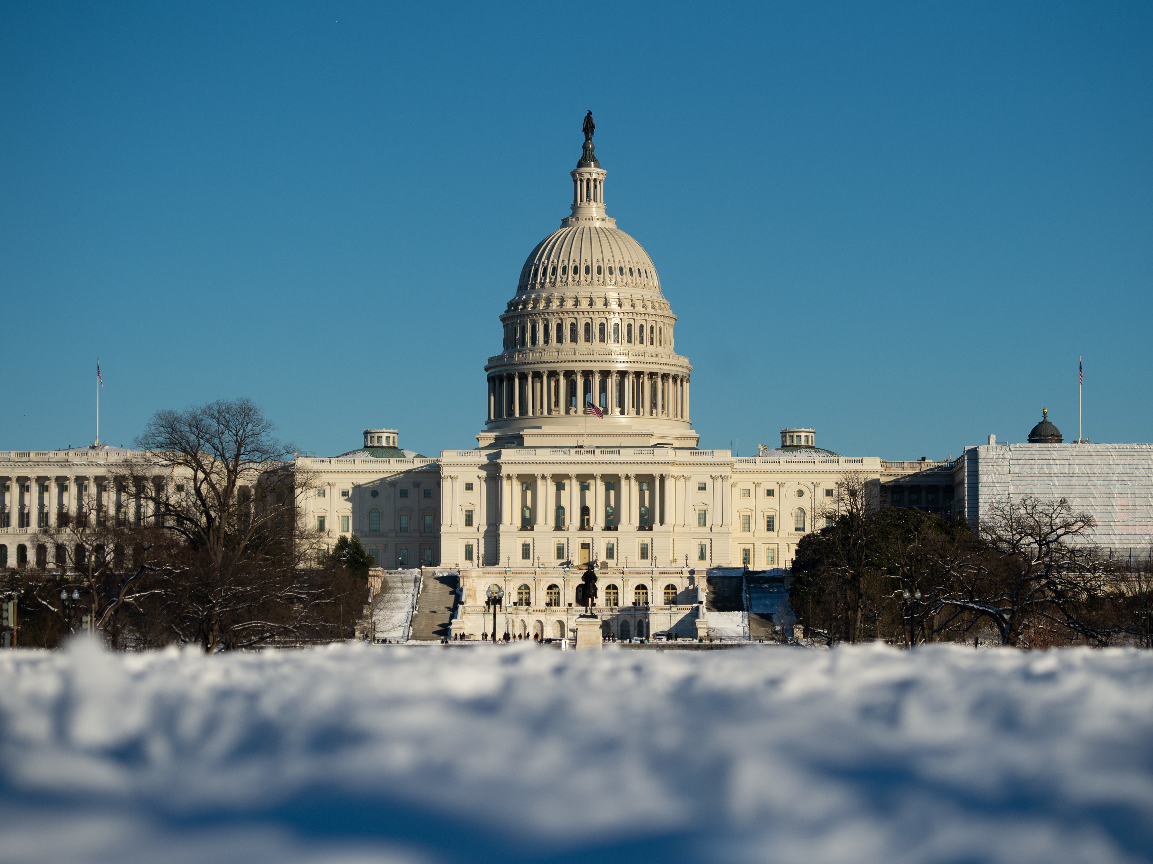 The US Capitol in Washington, DC, January 14, 2019, is seen following a snowstorm. (AFP/Getty Images)