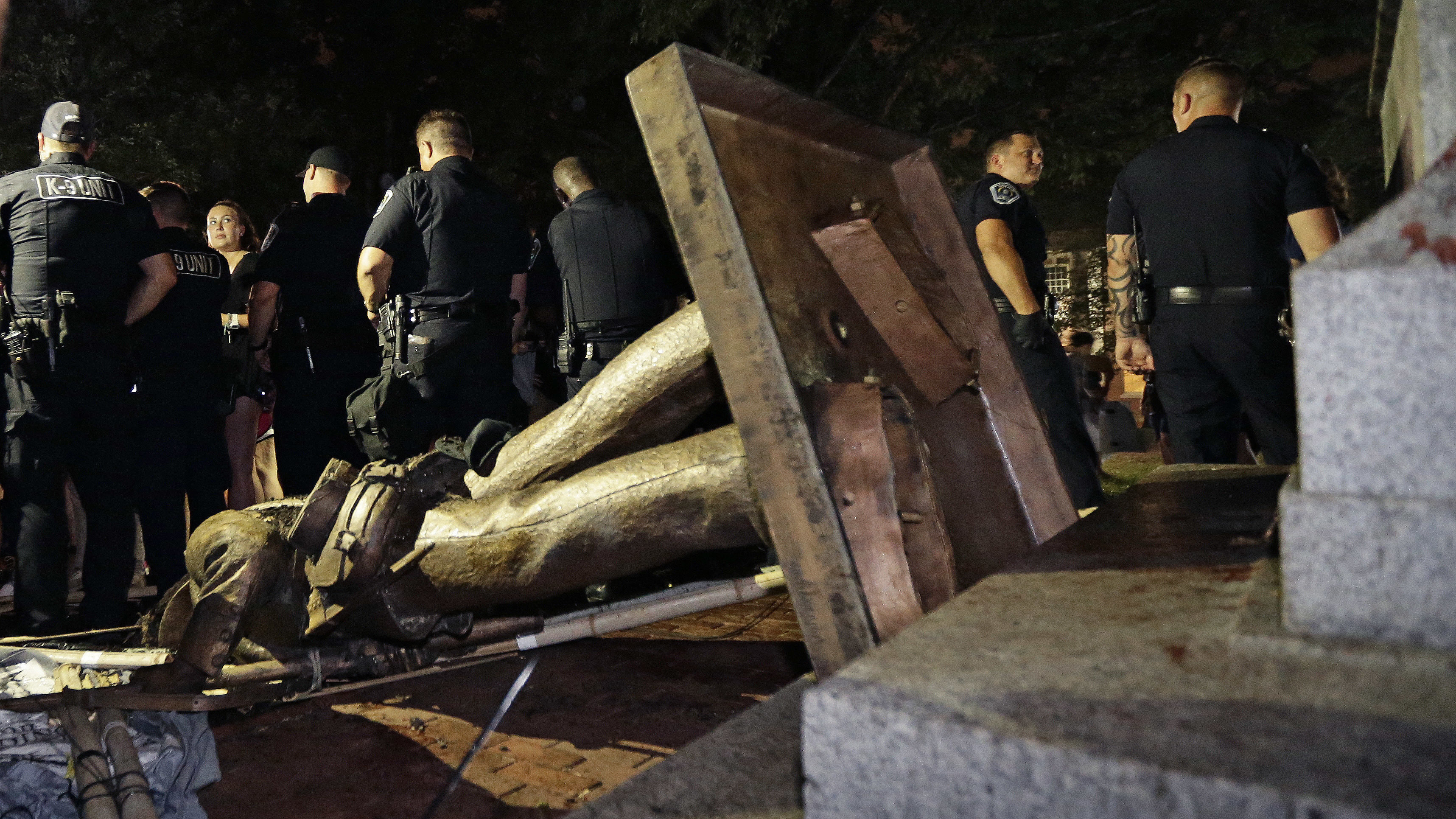 On Her Way Out, UNC Chancellor Orders Removal Of 'Silent Sam' Pedestal : NPR