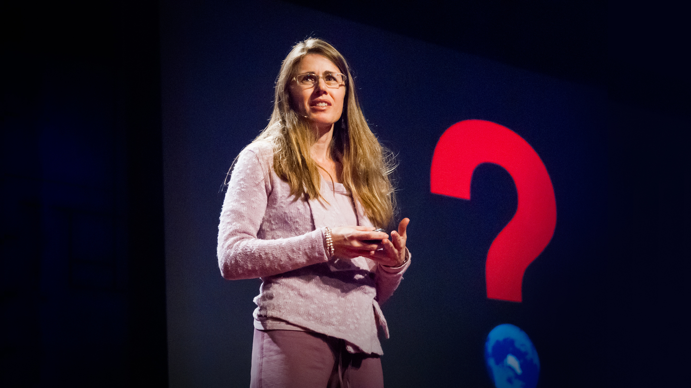 Laura Trice on the TED stage.