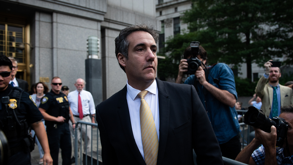 Michael Cohen, former personal lawyer to Donald Trump, leaves federal court in New York on Aug. 21, 2018. (Mark Kauzlarich/Bloomberg via Getty Images)
