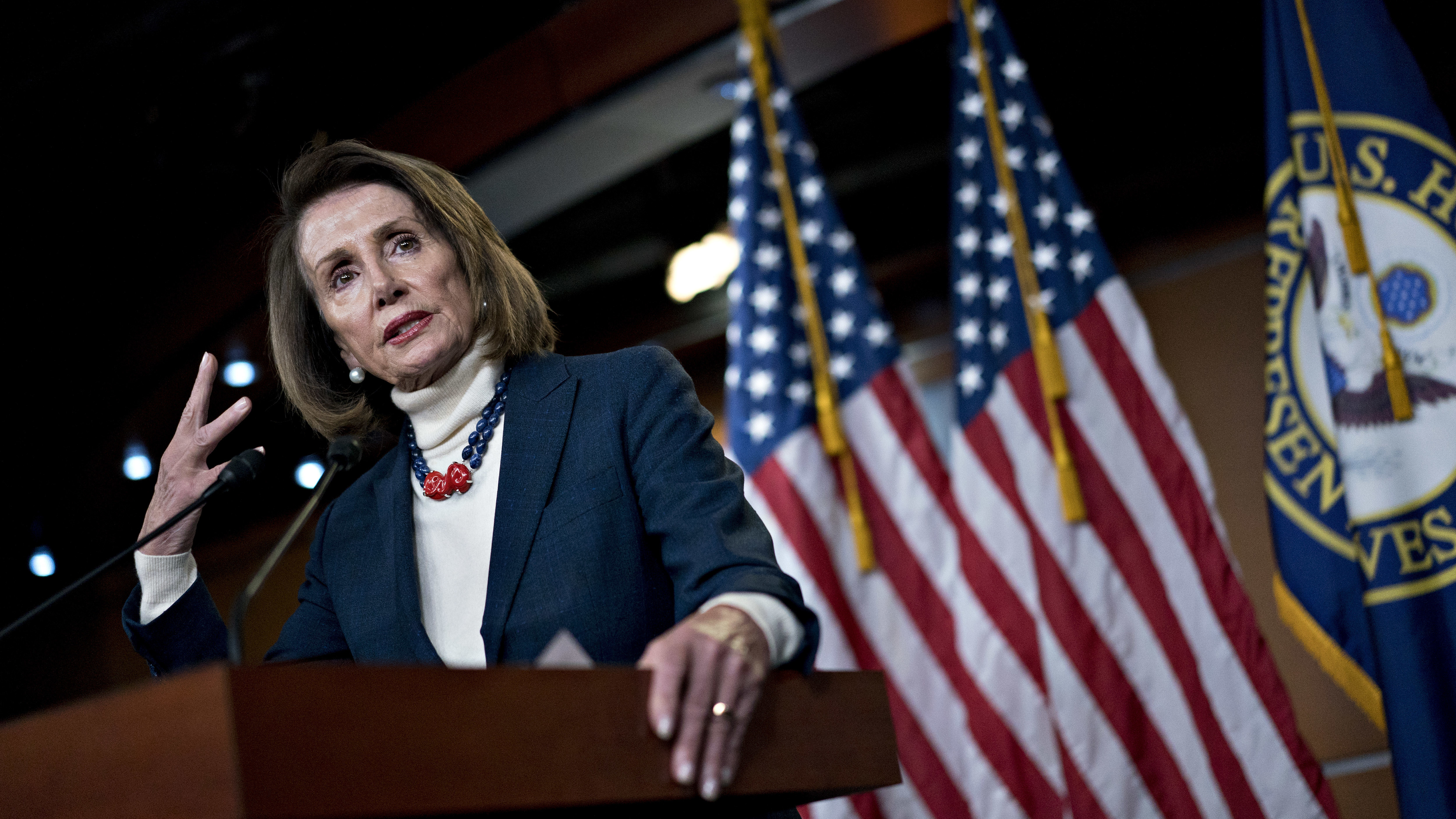 Speaker Nancy Pelosi, D-Calif., has postponed plans to travel to Afghanistan, charging that the White House leaked plans. (Bloomberg via Getty Images)